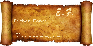Eicher Fanni névjegykártya